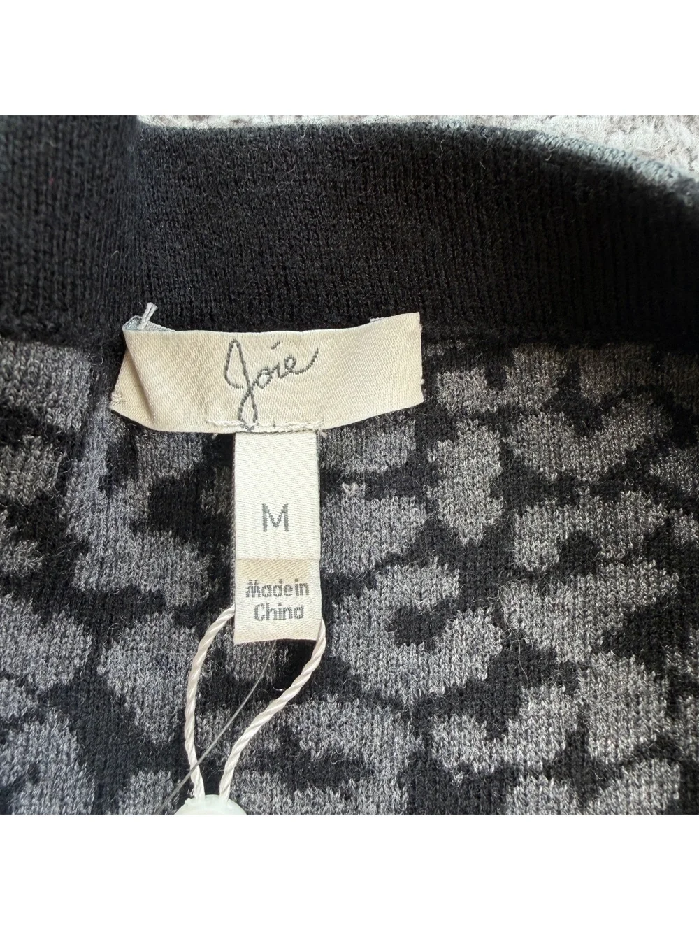 NWT Joie Wemberley Leopard Jacquard Knit Flared Mini Skirt Gray Black Size M